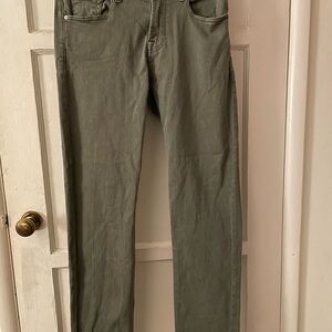 7 For All Mankind Men's Green Slim Jeans